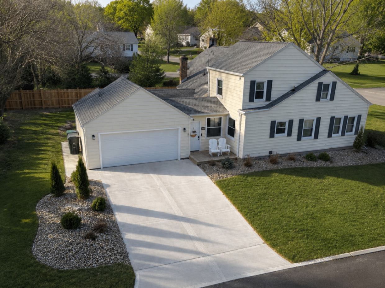 Residential concrete driveway replacement in Bath, Ohio